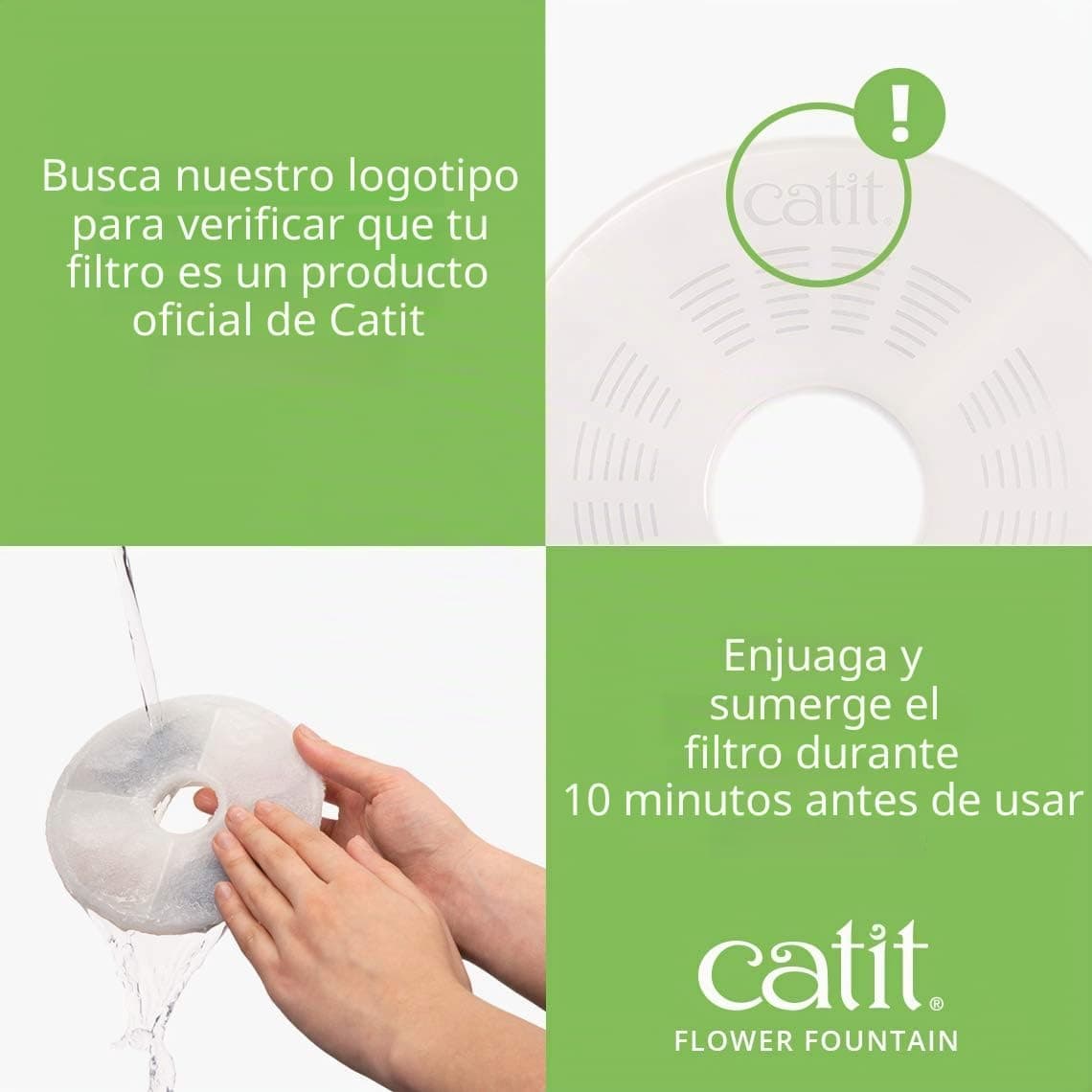 Catit Bebedero Fuente Flor 3, 3 L, con Iluminación LED Nocturna y Filtro Multietapa — foto 4