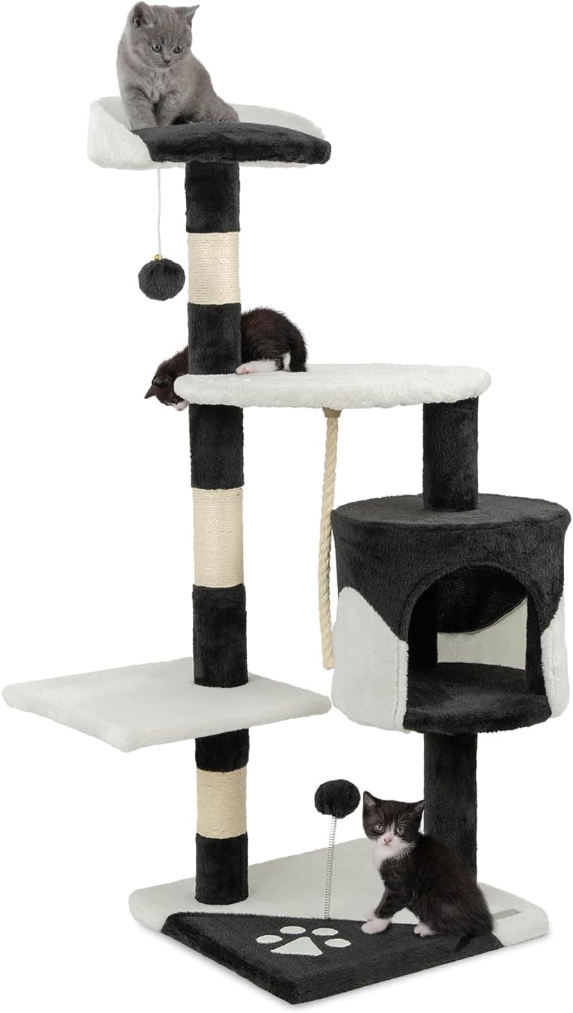 lionto Árbol Rascador para Gatos, Altura 112 cm, Gris Claro — foto 4