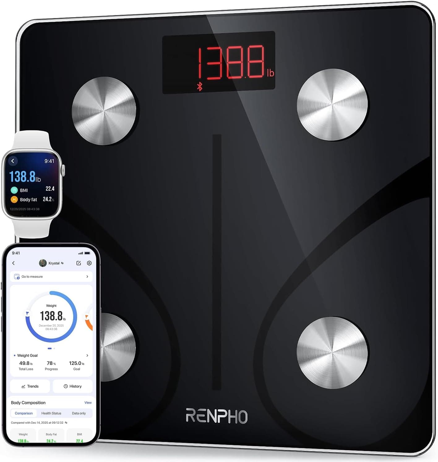 RENPHO Báscula de Grasa Corporal y Muscular con App, 13 Métricas, Elis 1 — foto 2