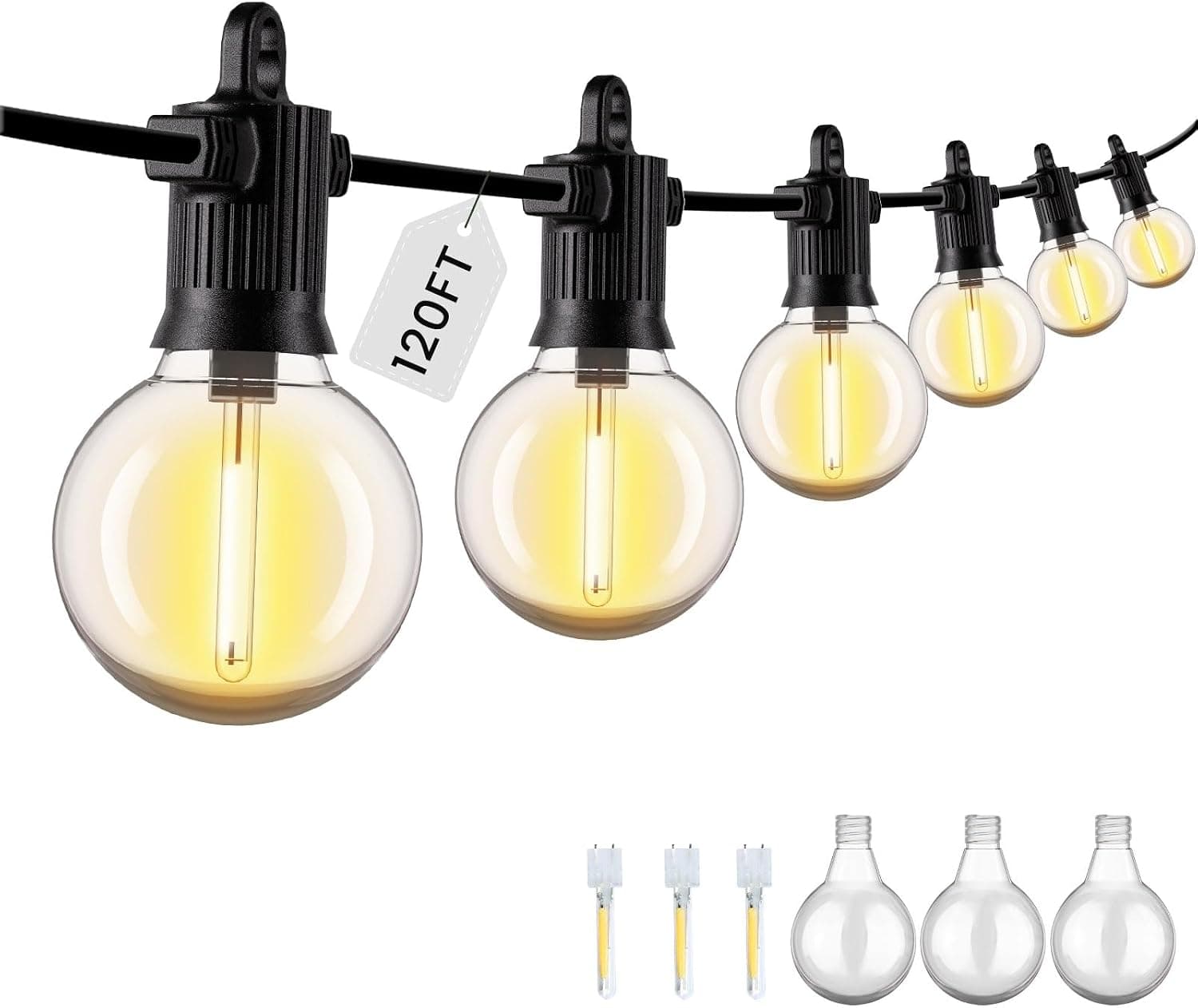 ZOTOYI Guirnalda Luminosa Exterior 15 Metros, Cadena de Luces G40 Impermeable IP65, 20+2 Bombillas LED — foto 3
