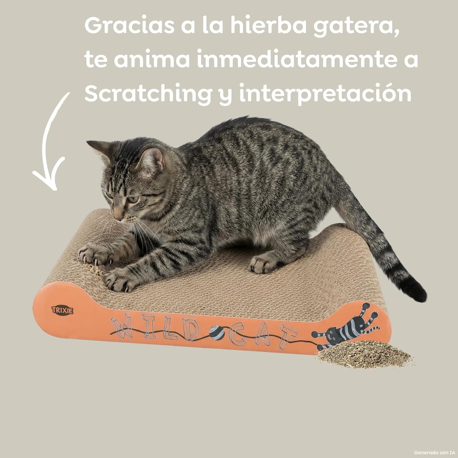 Trixie Rascador de Cartón Wild Cat para Gatos, 41 x 24 x 7 cm — foto 3