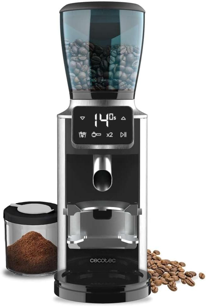Cecotec SteelMill Touch Electric Coffee Grinder, 150W, Stainless Steel Finishes, Touch Panel and 30 Grinding Levels