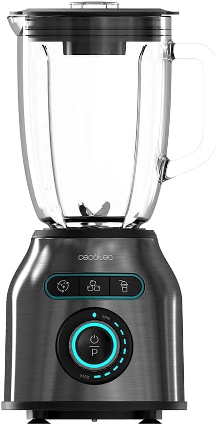 Cecotec Batidora de Vaso Power Black Titanium 2200MAX Prodigy, 2200W, 6 Cuchillas de Acero Inoxidable, Pica Hielo, Función Turbo, Función Smoothie, Función AutoClean