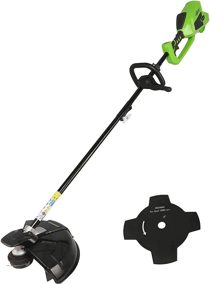 Greenworks 40V Desbrozadora a Batería, Motor sin Escobillas, Arnés, Altura Regulable, Ancho de Corte 40 cm