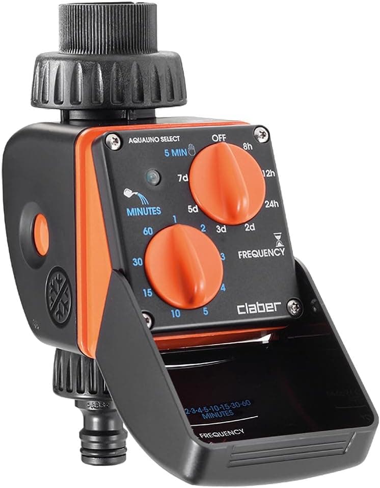 Claber 8423 Aquauno Select Computer Digitale, Programador de Riego con Doble Selector de Intervalo y Duración