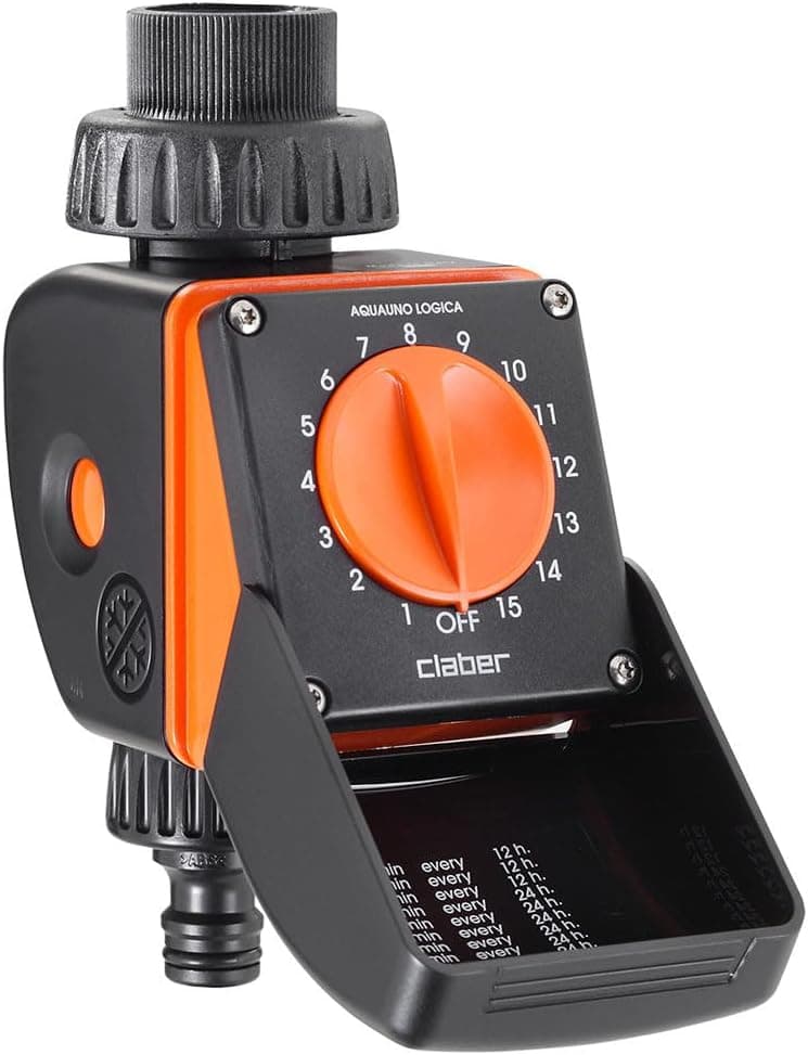 Claber 8422 Aquauno Logica Computer Digitale, Programador de Riego a Pilas con 15 Programas Preestablecidos