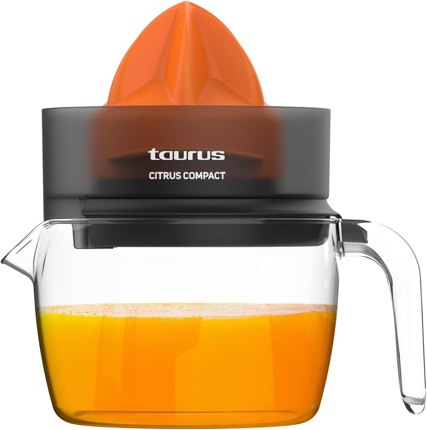 Taurus Citrus Compact - Exprimidor de Naranjas Eléctrico, Doble Sentido de Rotación, Cono Exprimidor Extra Grande, Desmontable, Apto para Lavavajillas, 800 ml