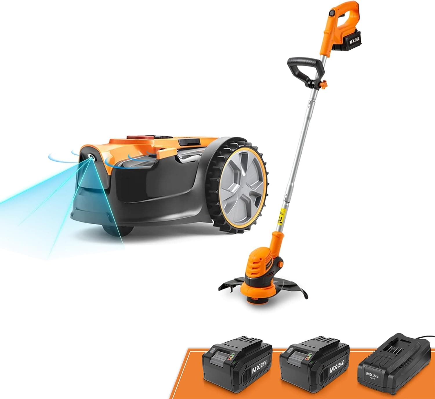 LawnMaster OcuMow 16 Robot Cortacésped Eléctrico para Jardines de hasta 150 m², batería MX 24V 4.0Ah