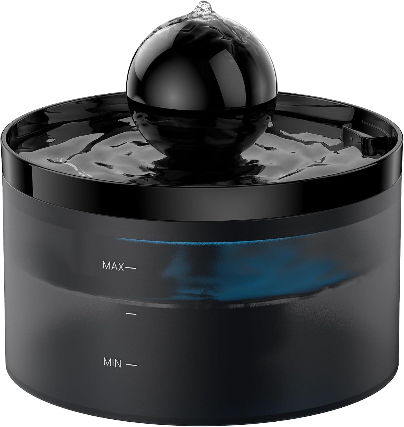 GOOSTOO Fuente de Agua para Gatos con Orbes Flotantes, 2L, Bebedero Silencioso con Luz LED Nocturna