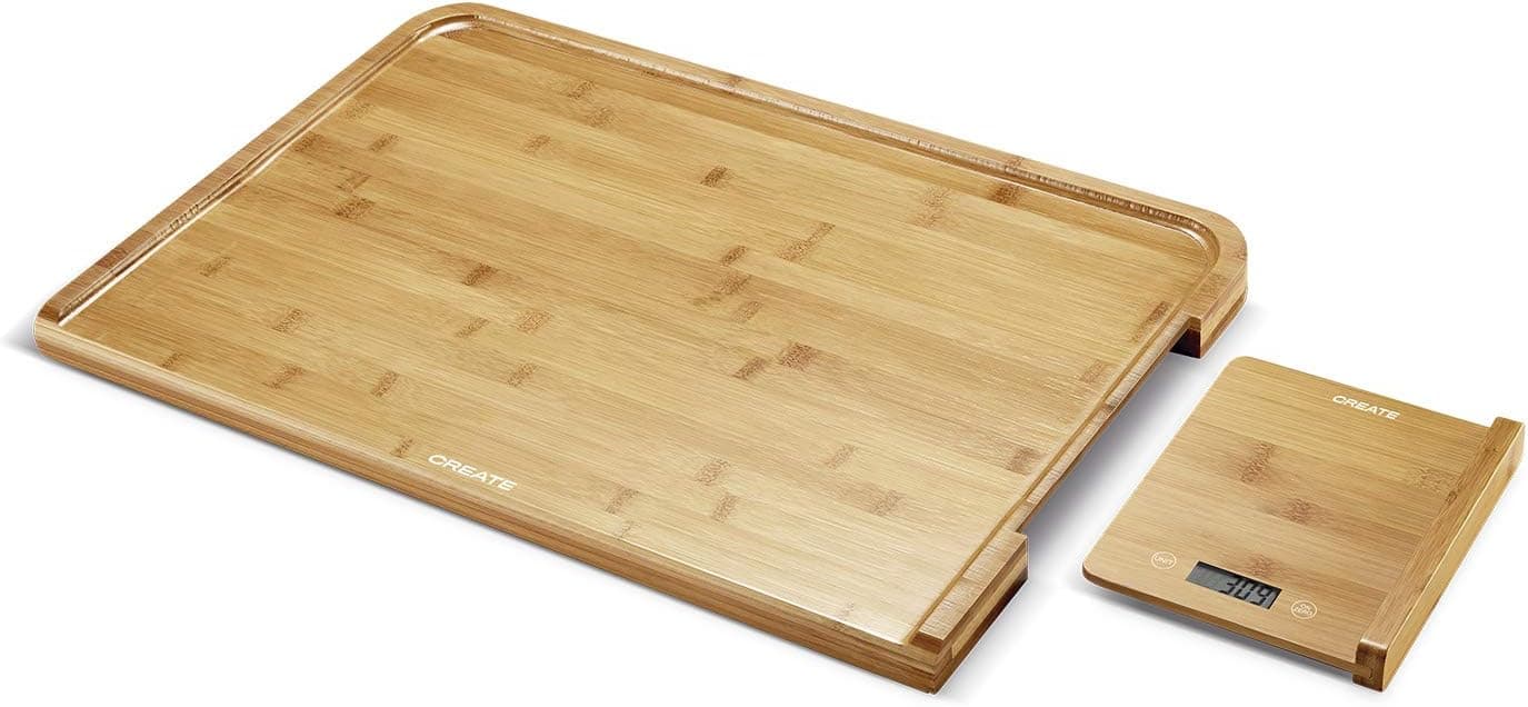 IKOHS Create Board Scale Bamboo - Tabla de Corte con Báscula Integrada