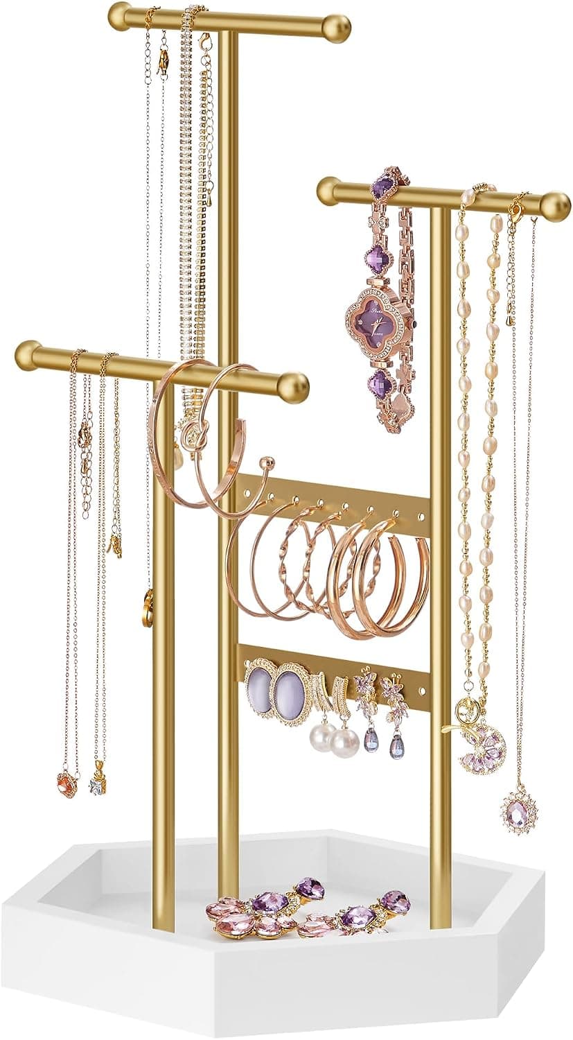 SONGMICS Expositor de Joyas 4 Zonas