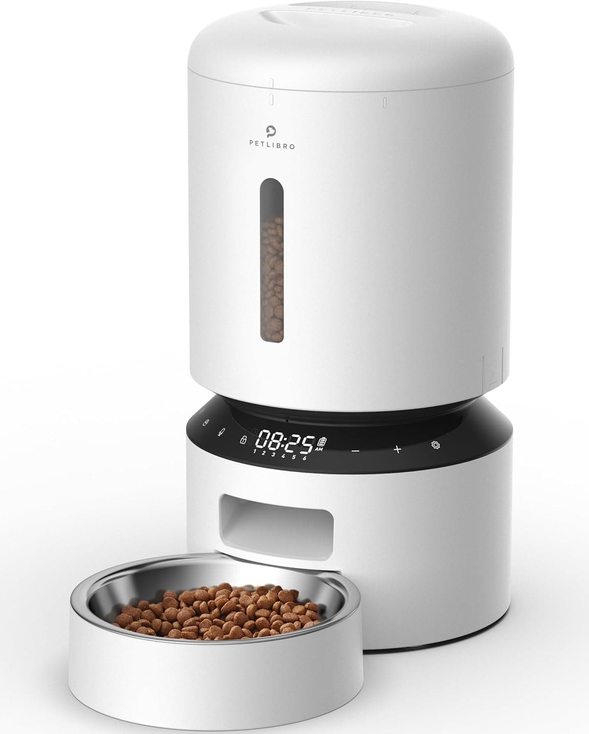 PETLIBRO Granary Comedero Automático para Gatos y Perros, 5 Litros, Dispensador de Comida Seca con Cuenco de Acero Inoxidable, hasta 6 Comidas al Día