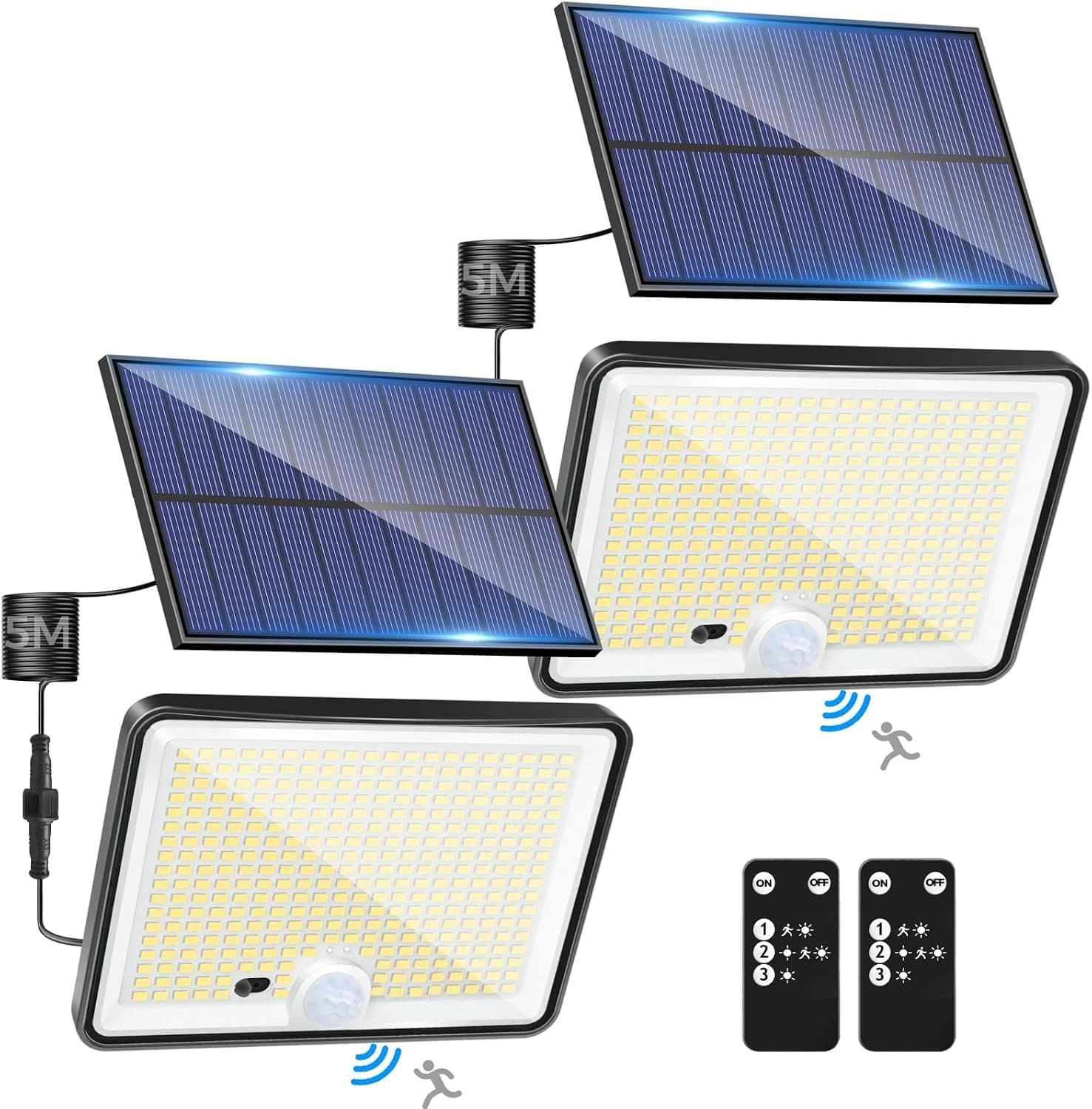 LOTMOS Foco Solar Jardín con Sensor (Pack 2)