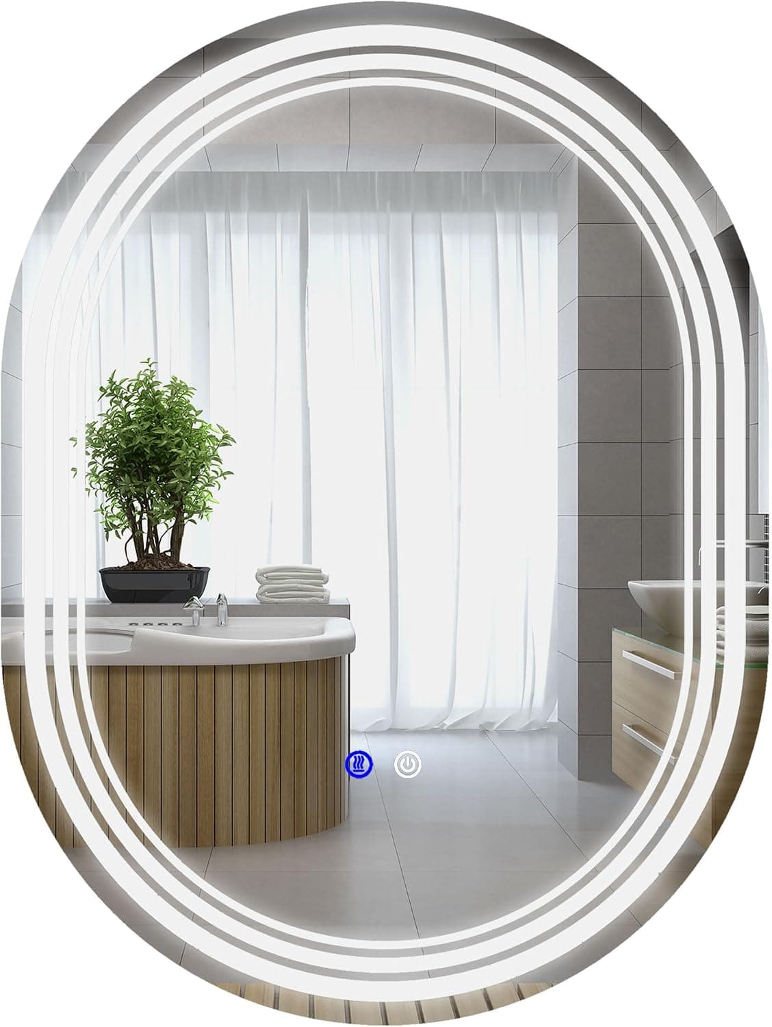 kleankin Espejo de Baño LED Antivaho 70x50cm
