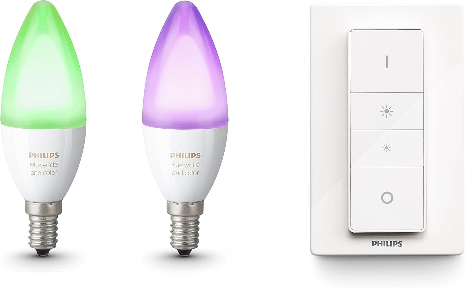 Philips Hue White and Color Ambiance E14 (Pack 2) + Interruptor