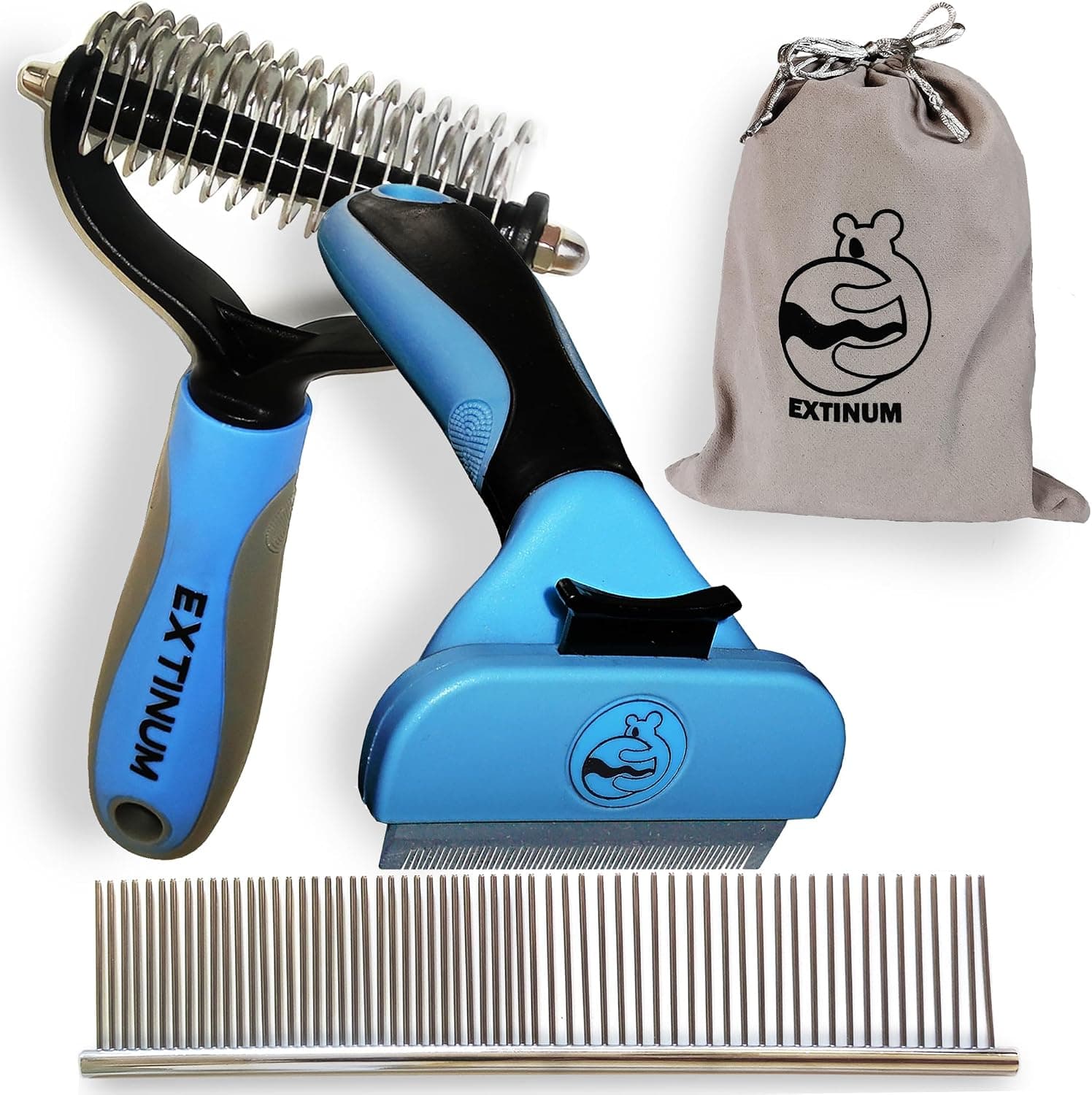 Extinum Cepillo Deslanador para Perros, Gatos y Otras Mascotas, Reduce la Caída de Pelo hasta un 90%
