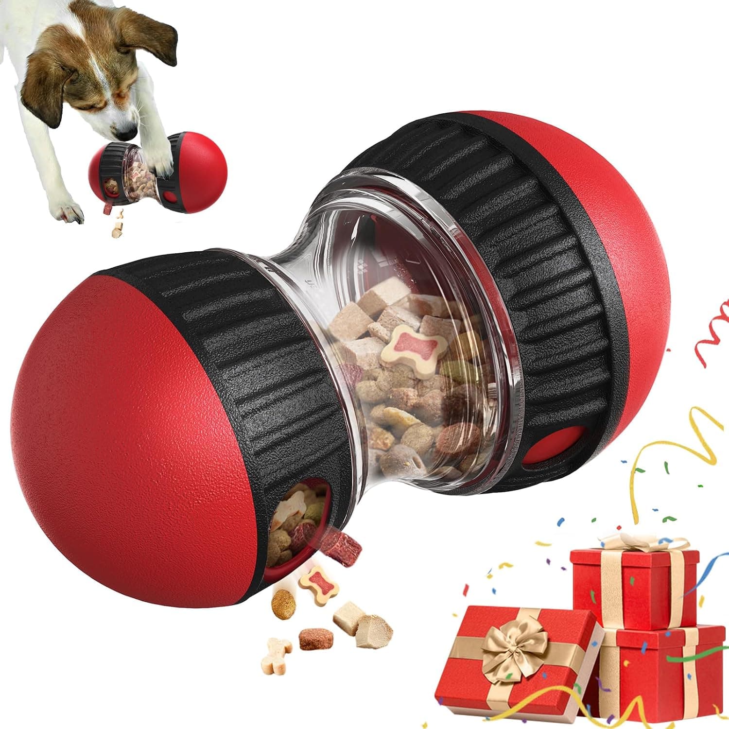 Dufuso Juguete Interactivo Indestructible para Perros, Comedero Lento y Dispensador de Comida para Razas Medianas y Grandes