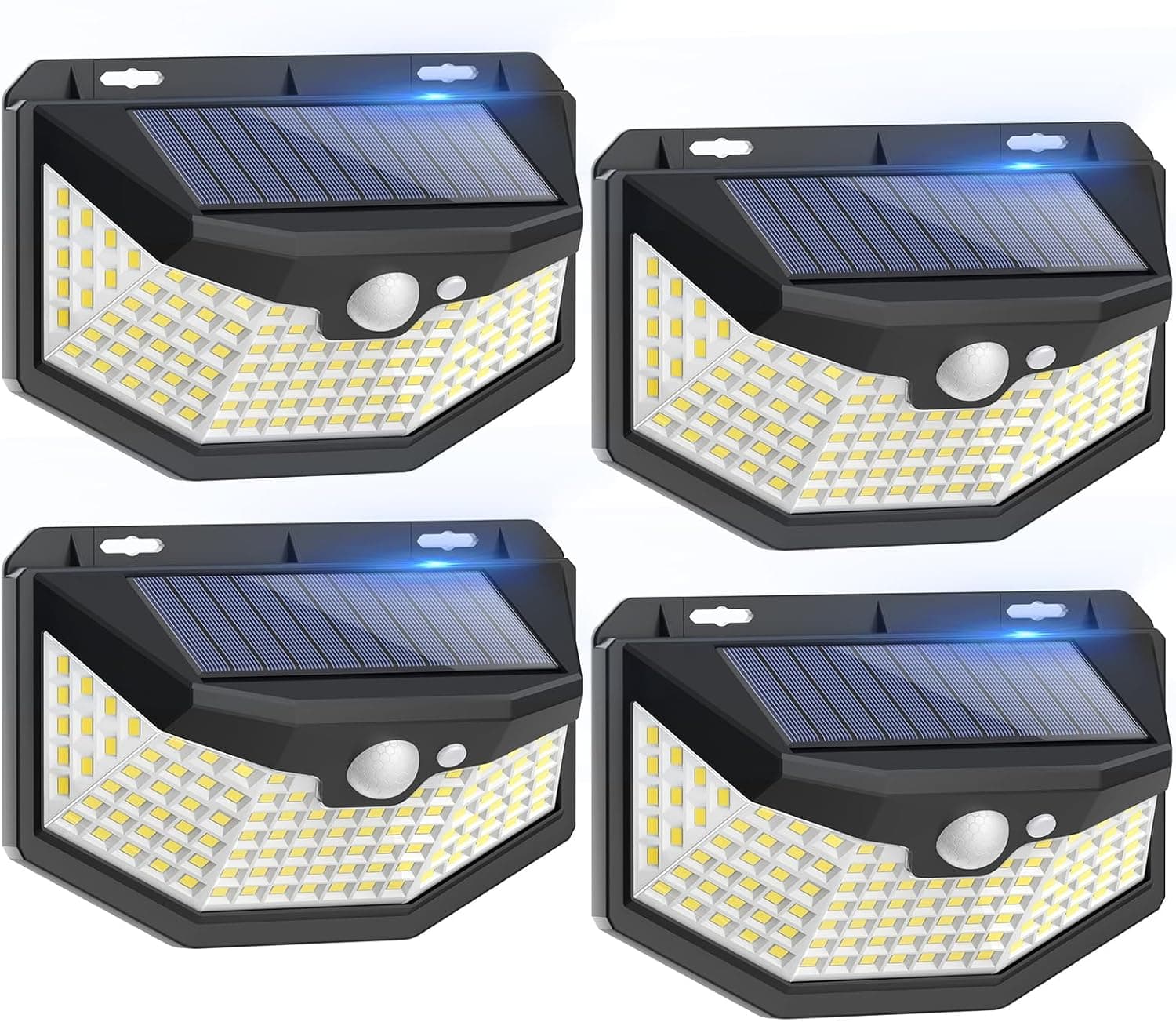 Foco Solar Exterior 4 Cabezales con Sensor de Movimiento